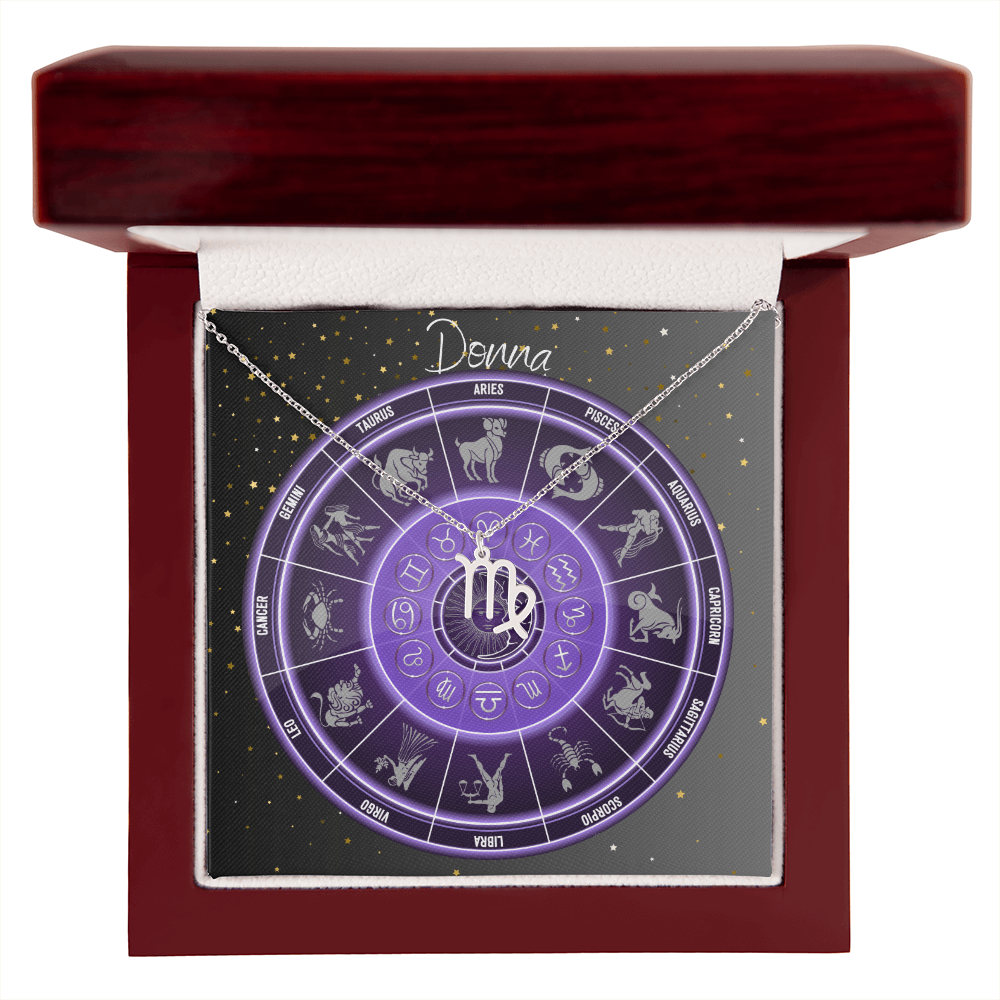 Zodiac Astrology Symbol Necklace (Purple)