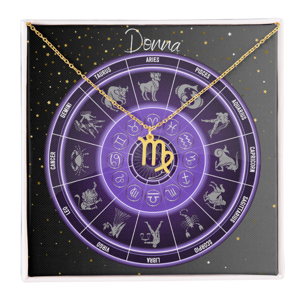 Zodiac Astrology Symbol Necklace (Purple)