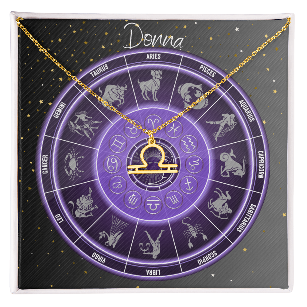 Zodiac Astrology Symbol Necklace (Purple)
