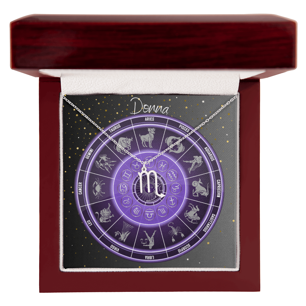 Zodiac Astrology Symbol Necklace (Purple)