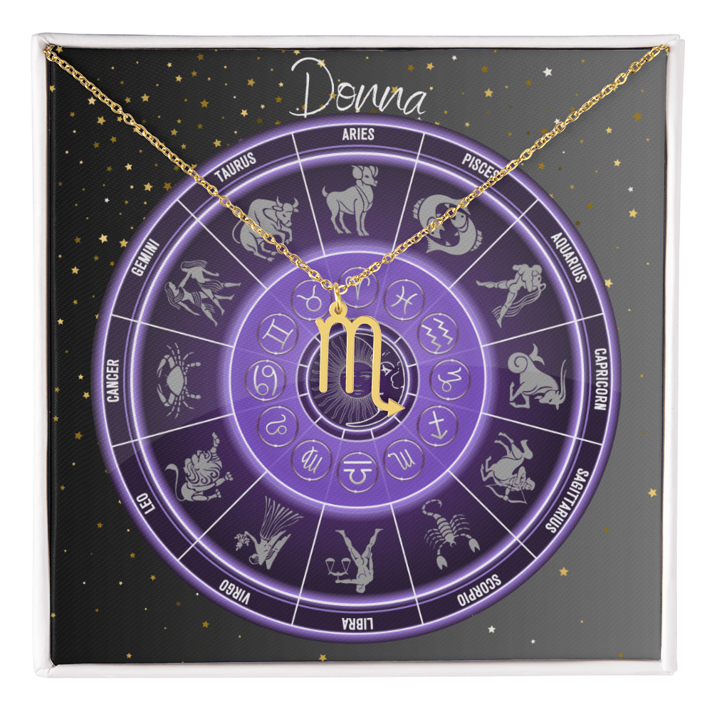Zodiac Astrology Symbol Necklace (Purple)