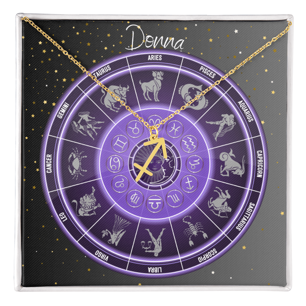 Zodiac Astrology Symbol Necklace (Purple)