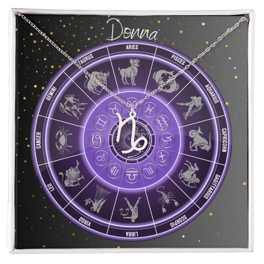 Zodiac Astrology Symbol Necklace (Purple)
