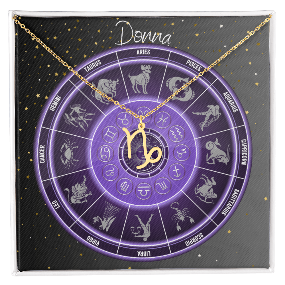 Zodiac Astrology Symbol Necklace (Purple)