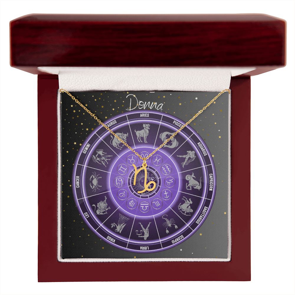 Zodiac Astrology Symbol Necklace (Purple)