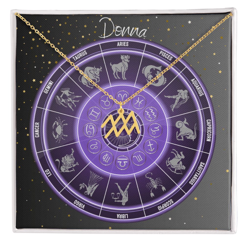 Zodiac Astrology Symbol Necklace (Purple)