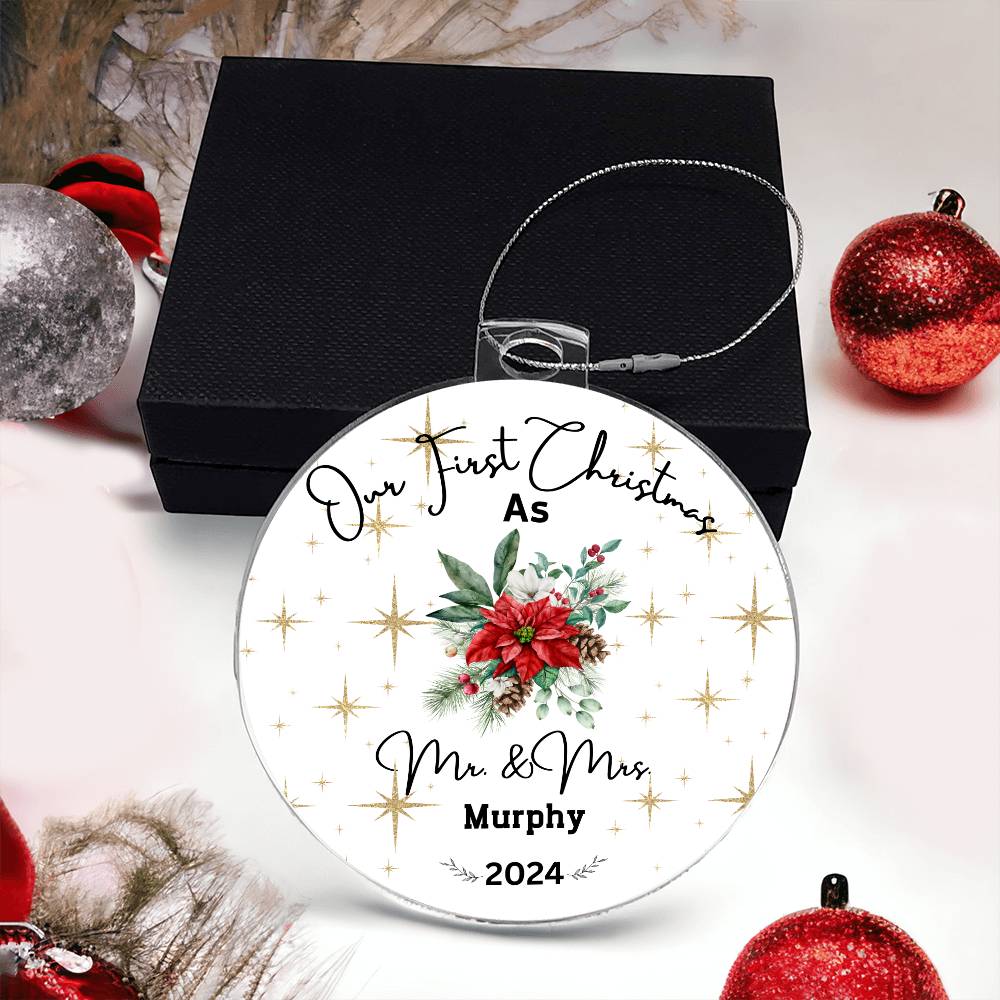 Couple's First Christmas - Personalized Acrylic Christmas Ornament