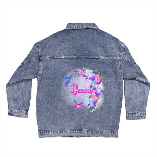 Women's Denim Jacket - Hummingbirds