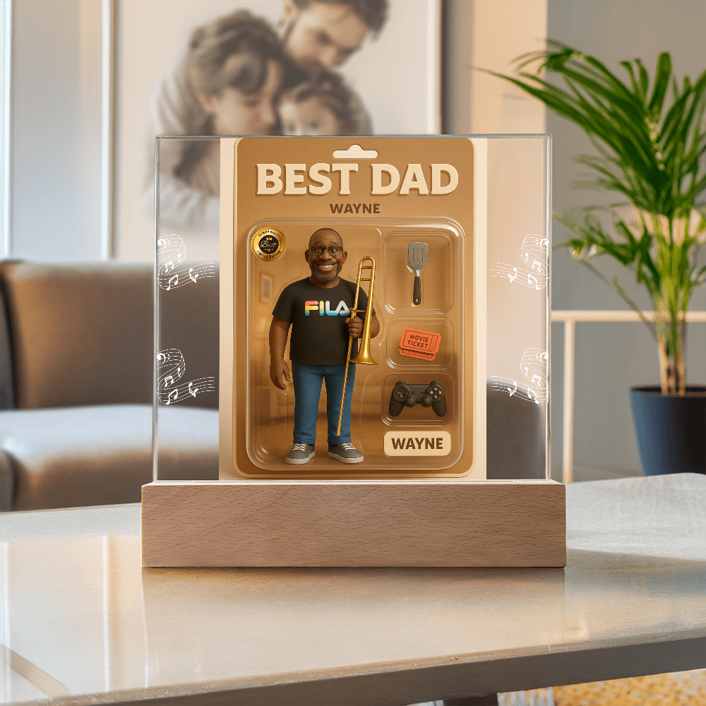Acrylic Square Plaque - Best Dad Action Figure