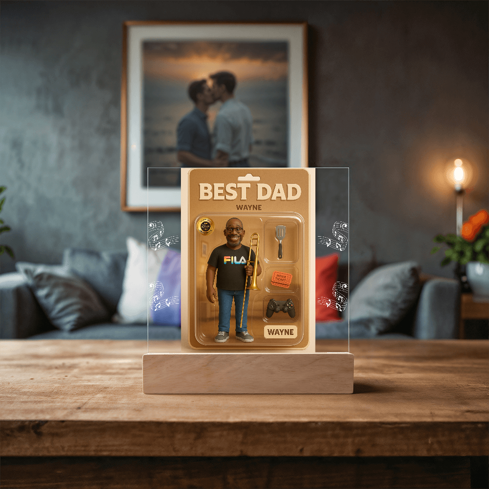 Acrylic Square Plaque - Best Dad Action Figure