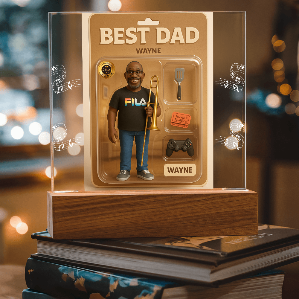 Acrylic Square Plaque - Best Dad Action Figure