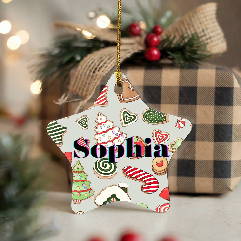 Personalized High Gloss Star Christmas Ornament - Christmas Goodies