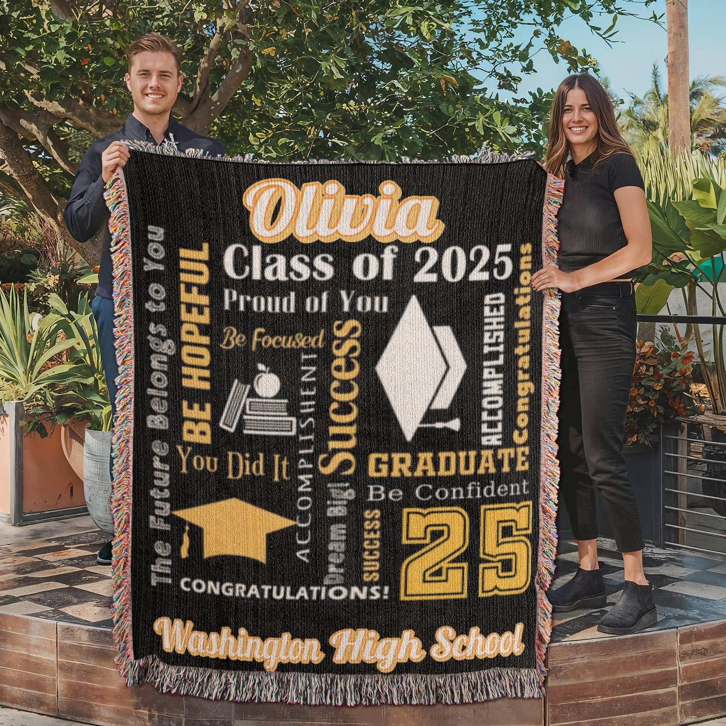 Heirloom Woven Blanket - Graduation Keepsake - Be Hopeful