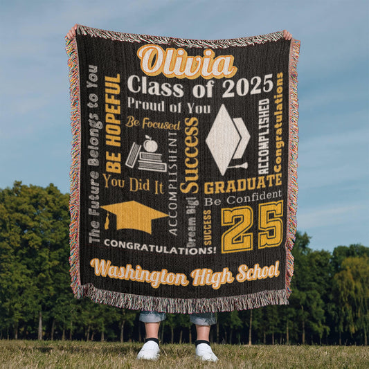 Heirloom Woven Blanket - Graduation Keepsake - Be Hopeful