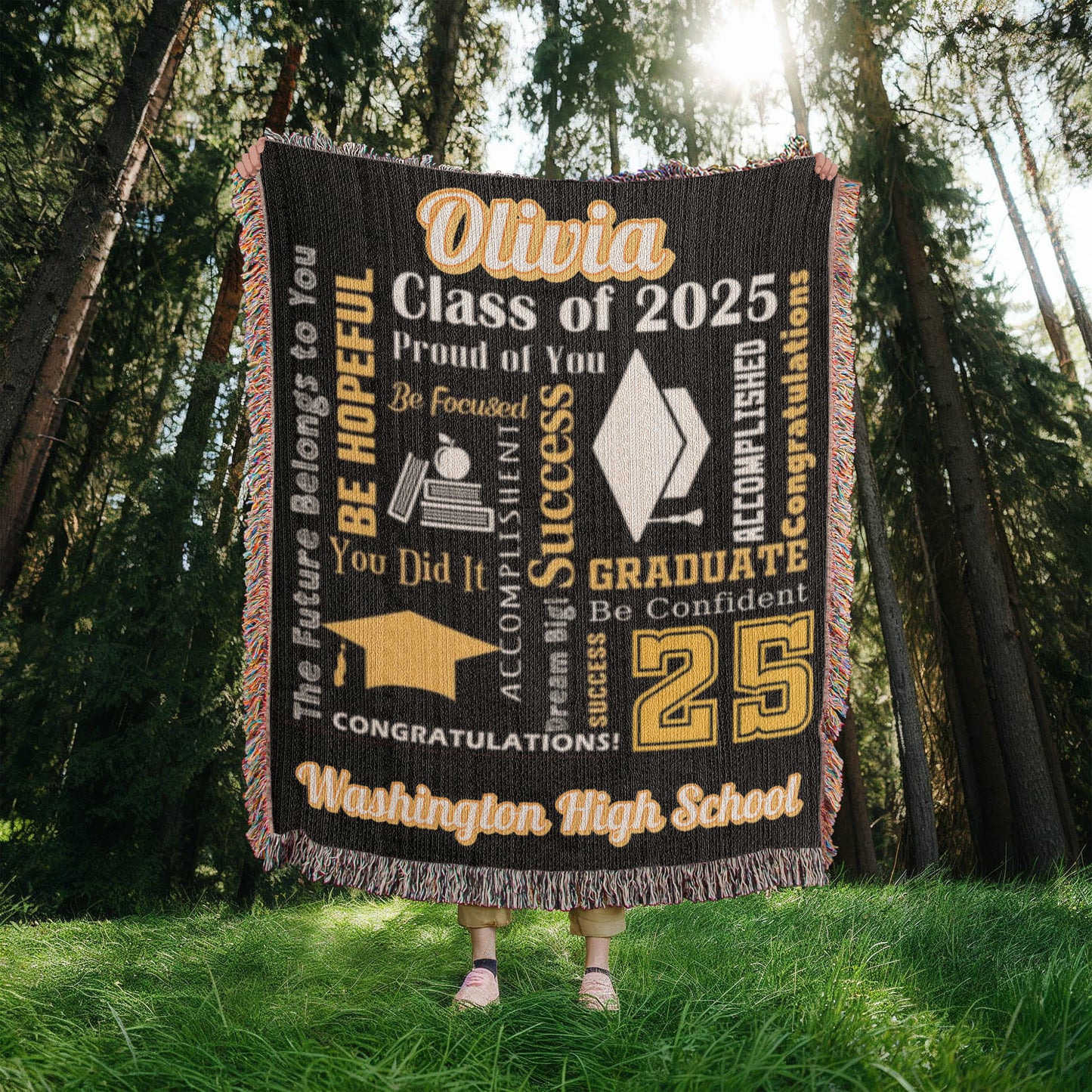 Heirloom Woven Blanket - Graduation Keepsake - Be Hopeful