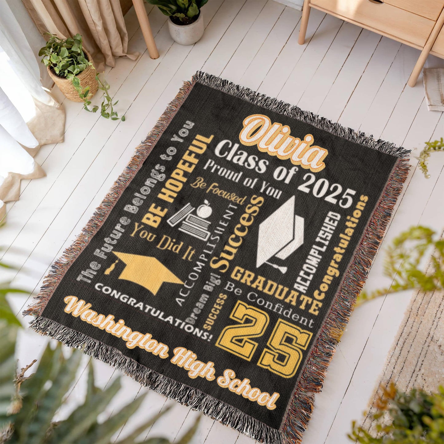 Heirloom Woven Blanket - Graduation Keepsake - Be Hopeful