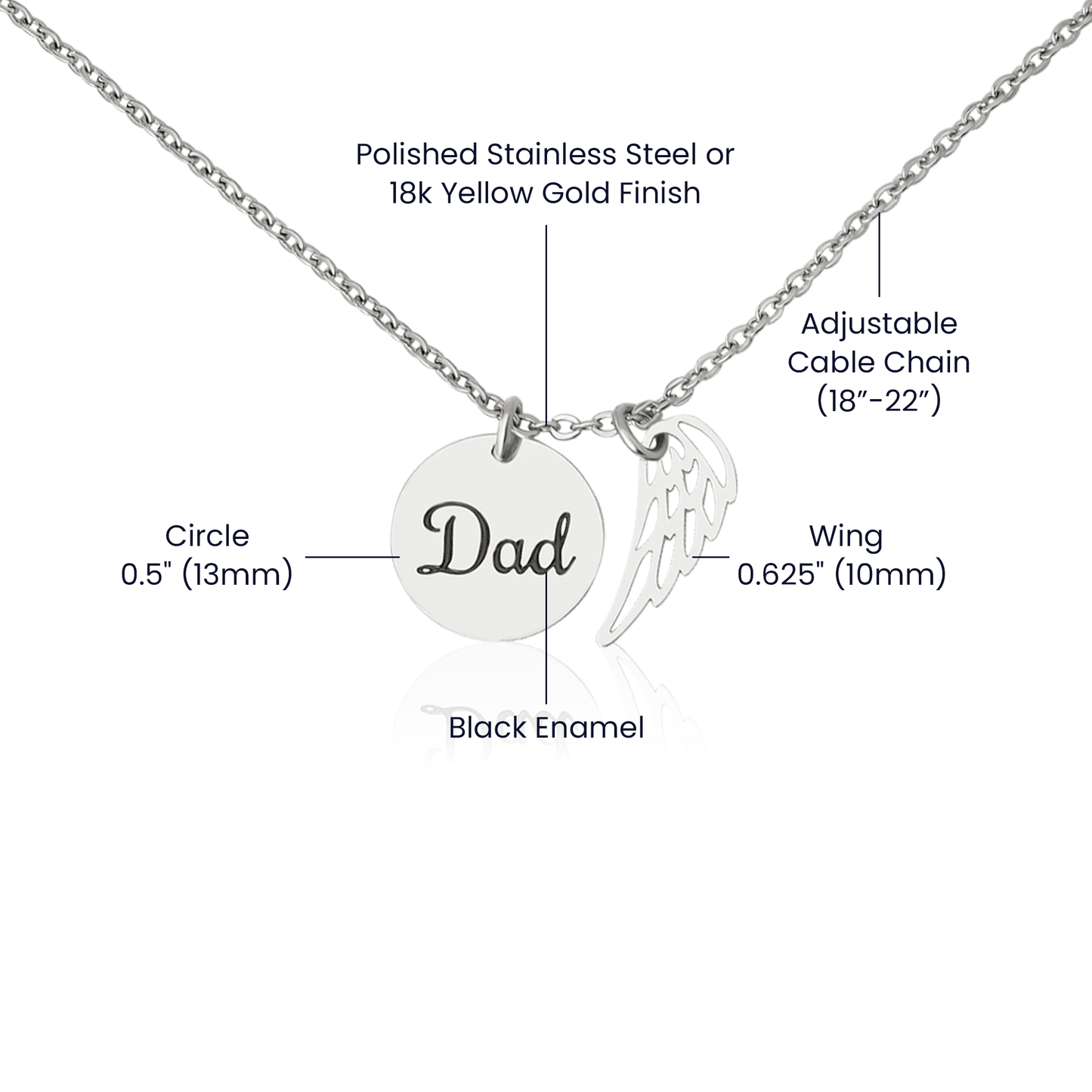 Memorial Necklace - Dad (Remembrance Necklace), In Loving Memory
