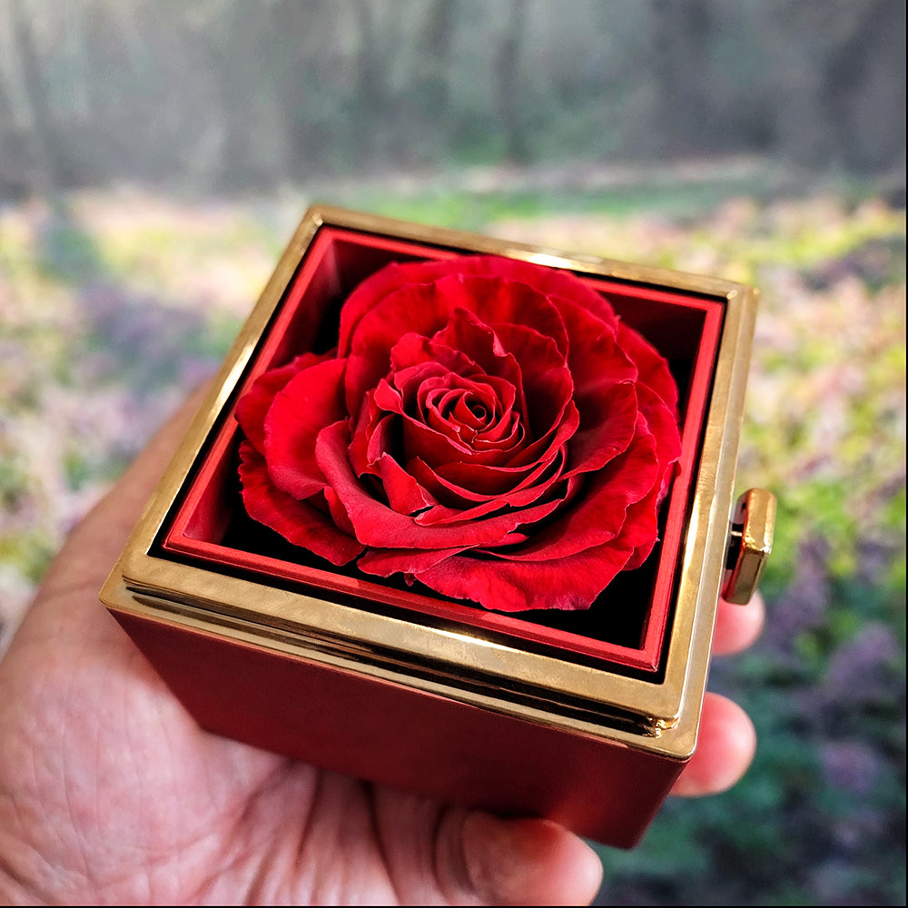 Love Knot Necklace with Rotating Rose Gift Box - To The Heart That Raised Me