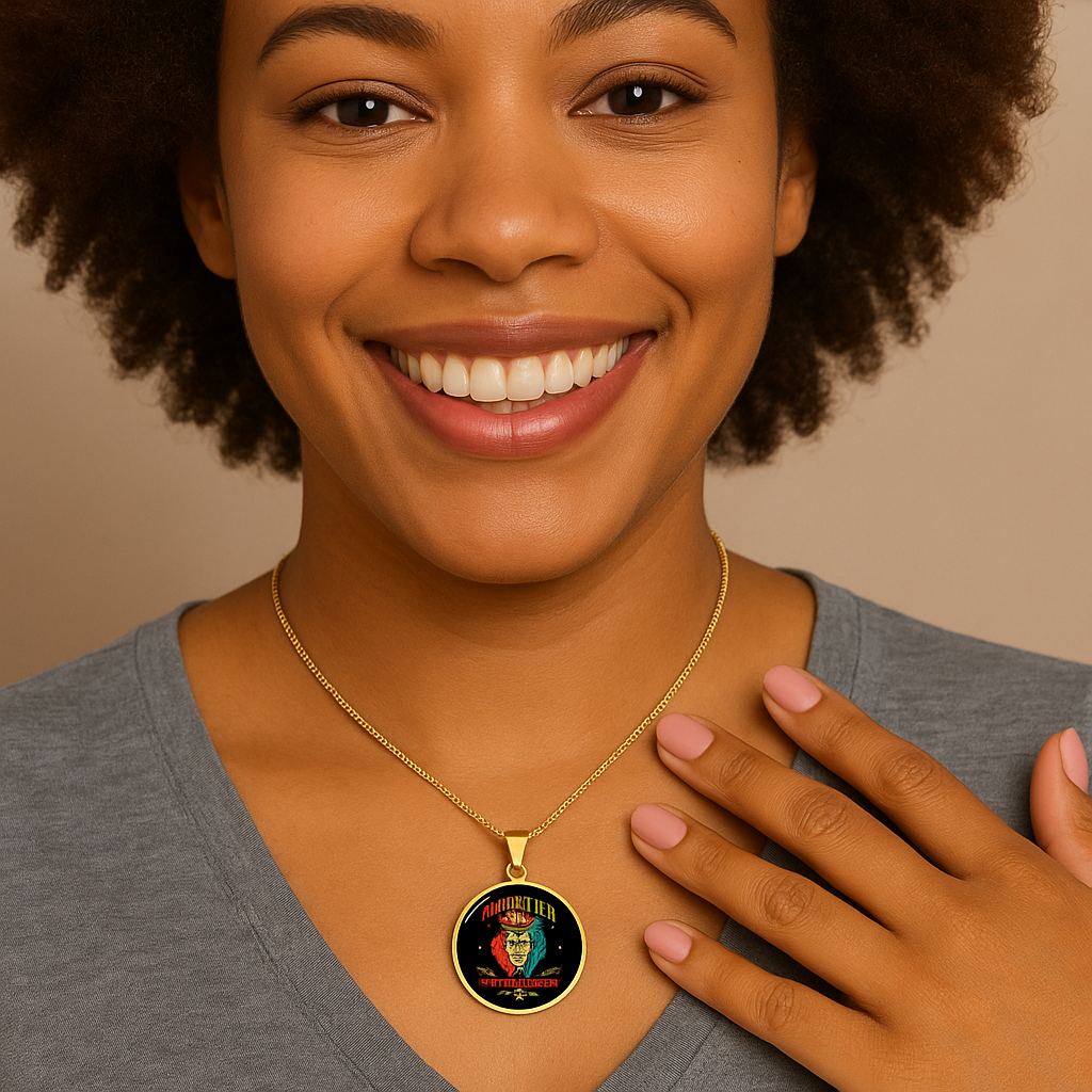 Juneteenth, Lion They Not Like Us - Graphic Circle Necklace