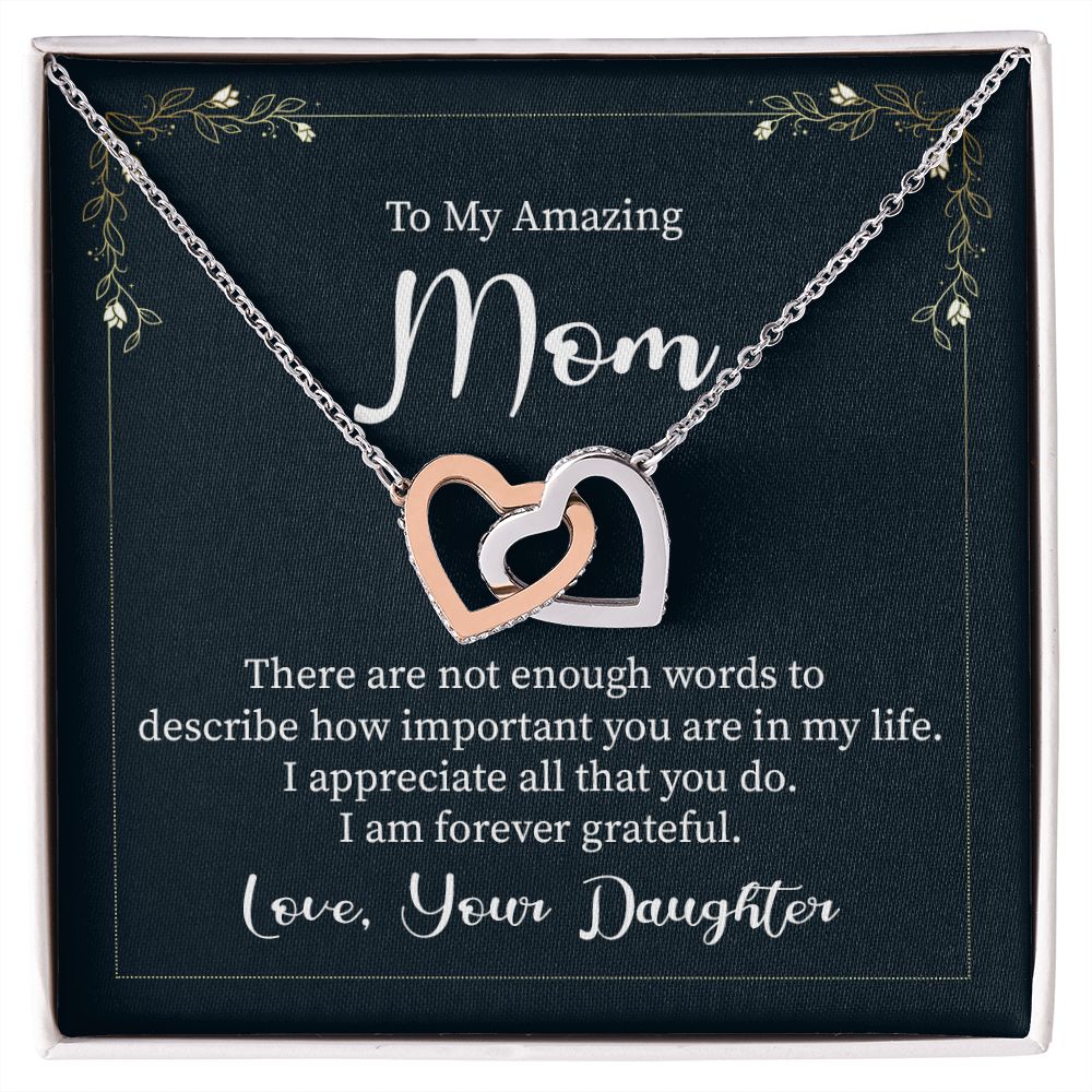 Interlocking Hearts Necklace - To My Amazing Mom