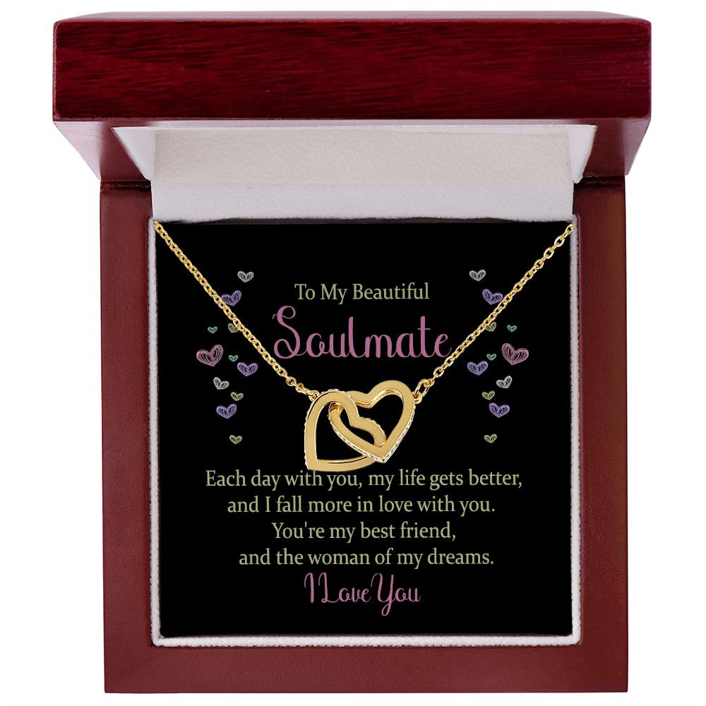 Interlocking Hearts Necklace - To My Beautiful Soulmate