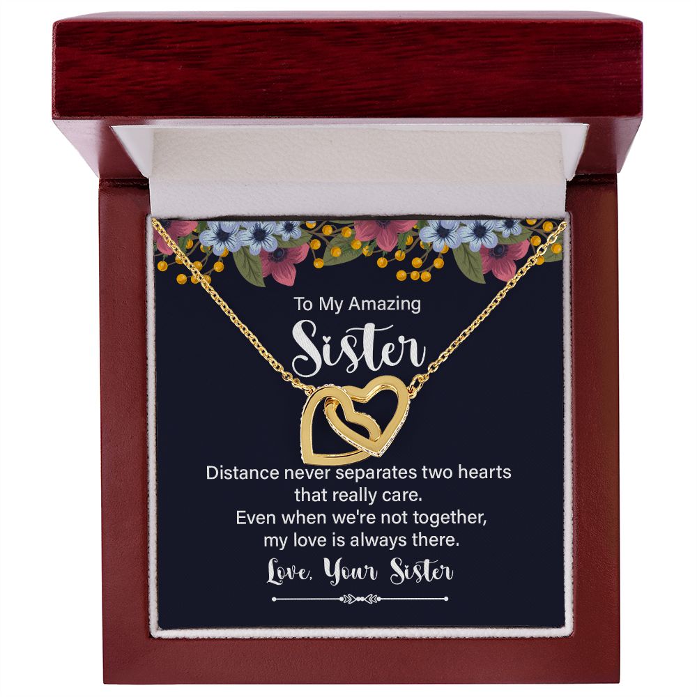 Interlocking Hearts Necklace - To My Amazing Sister