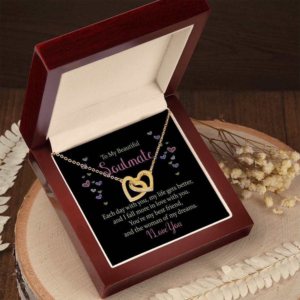 Interlocking Hearts Necklace - To My Beautiful Soulmate