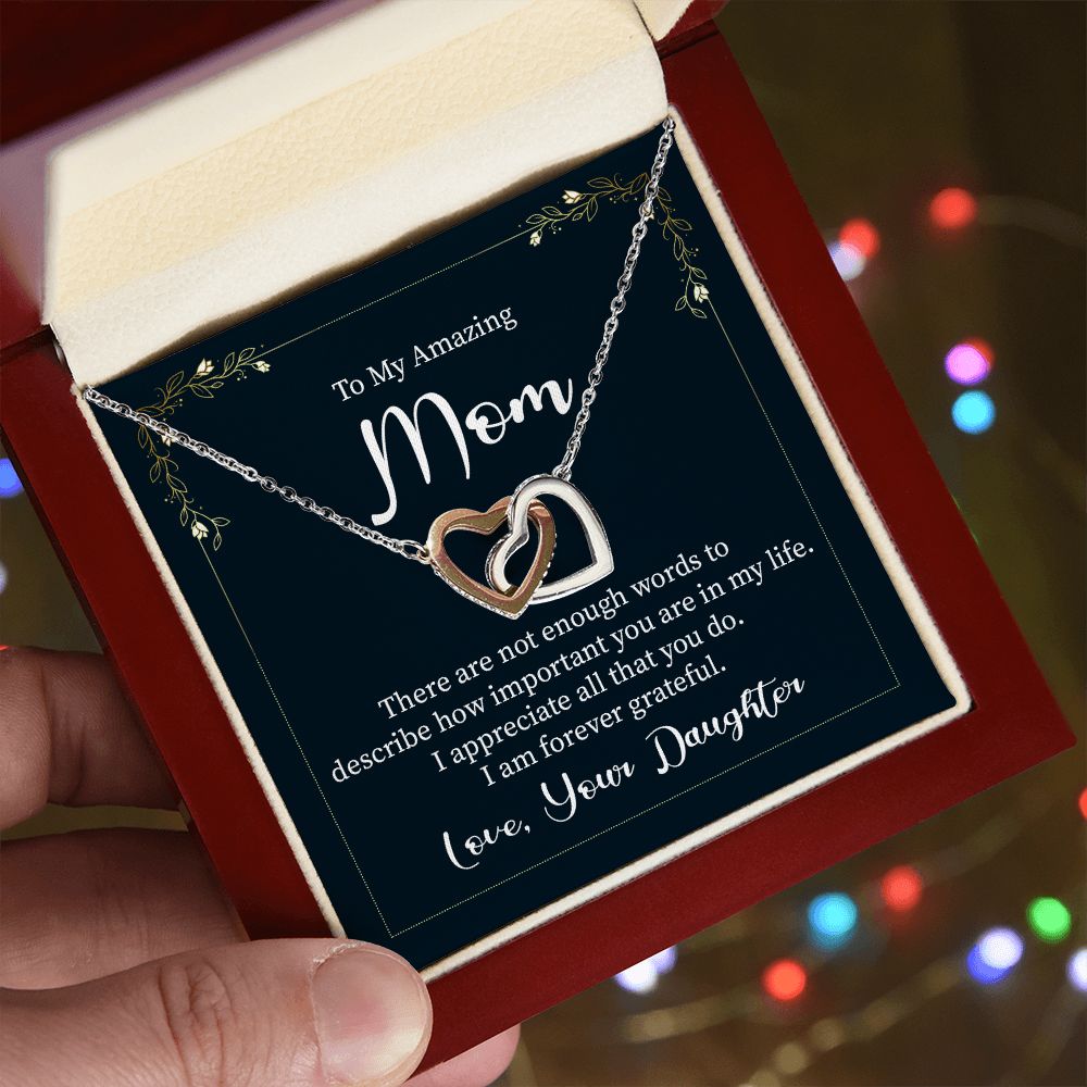 Interlocking Hearts Necklace - To My Amazing Mom