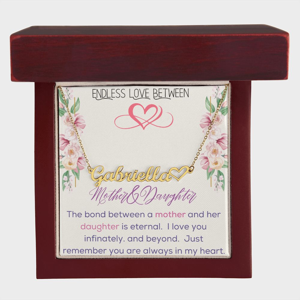 Heart Name Necklace - Endless Love Between Mother & Daughter