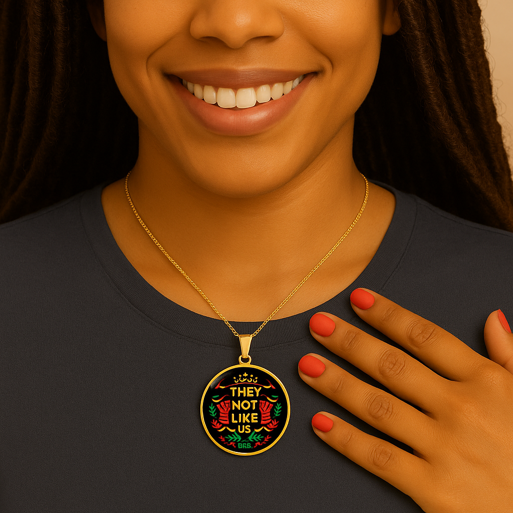Juneteenth, They Not Like Us - Graphic Circle Necklace