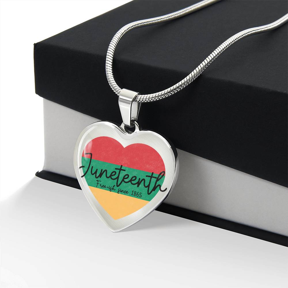 Graphic Heart Necklace - Juneteenth