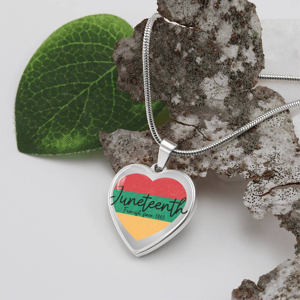 Graphic Heart Necklace - Juneteenth