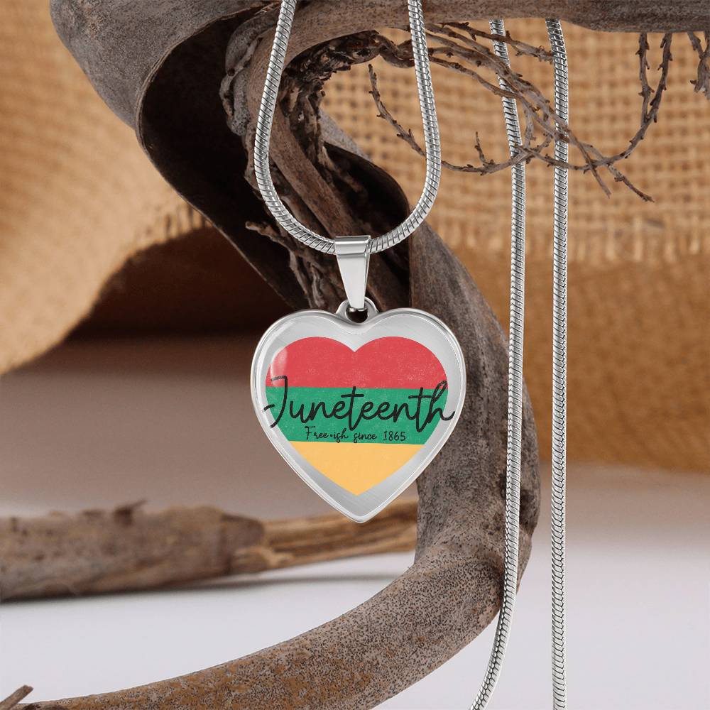 Graphic Heart Necklace - Juneteenth