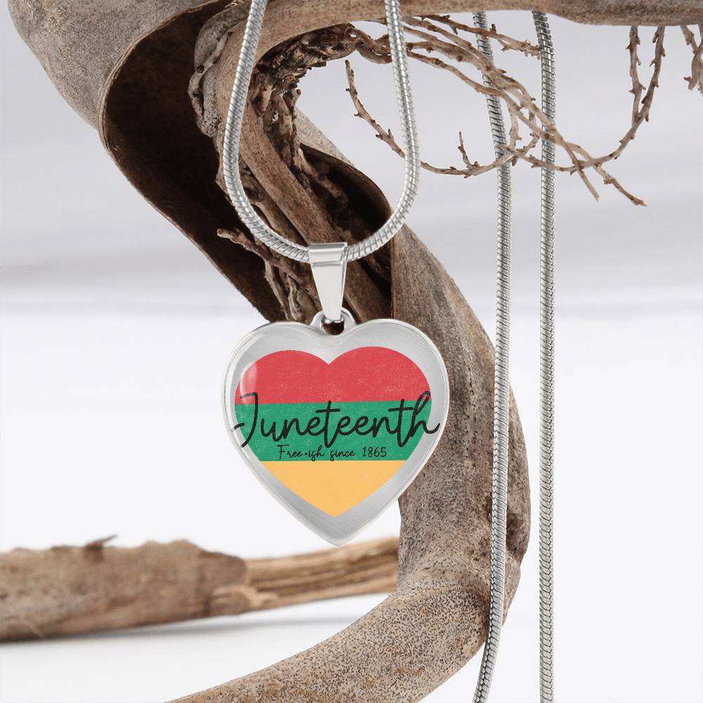 Graphic Heart Necklace - Juneteenth