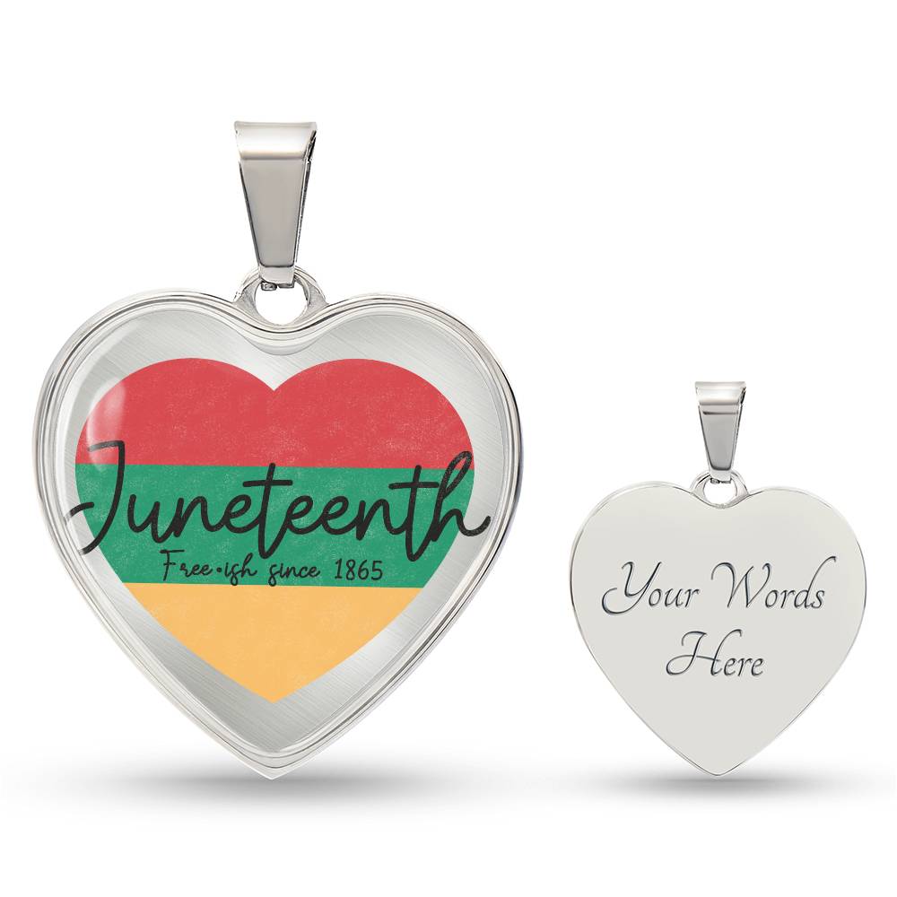 Graphic Heart Necklace - Juneteenth