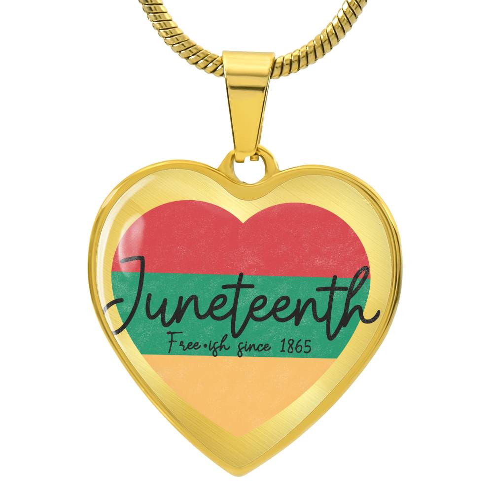 Graphic Heart Necklace - Juneteenth