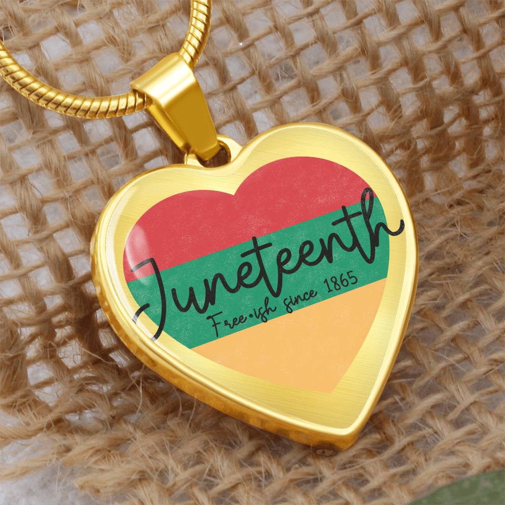 Graphic Heart Necklace - Juneteenth