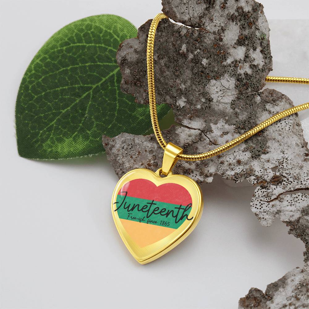 Graphic Heart Necklace - Juneteenth