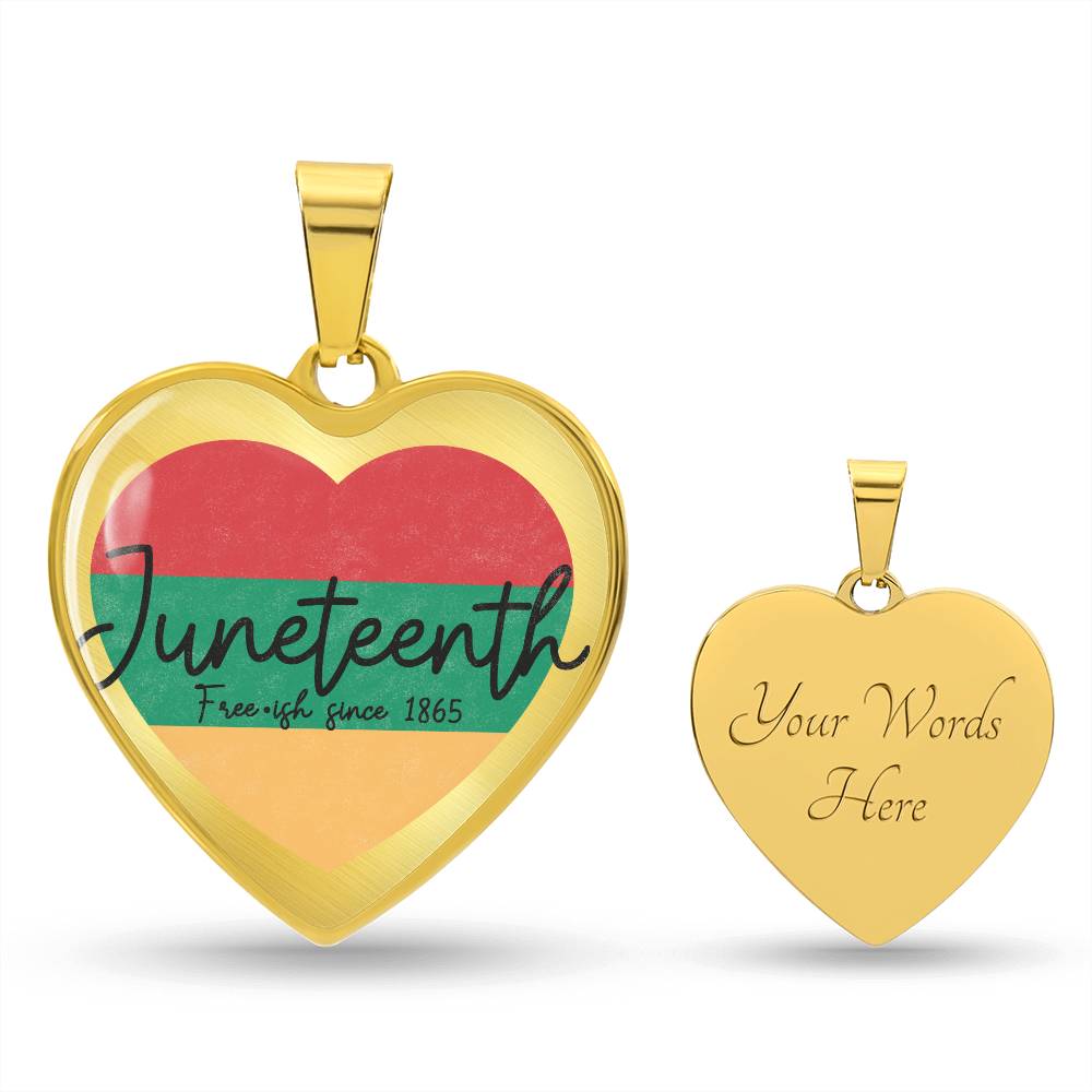 Graphic Heart Necklace - Juneteenth