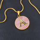 Pink Sparkles Round Initial Pendant