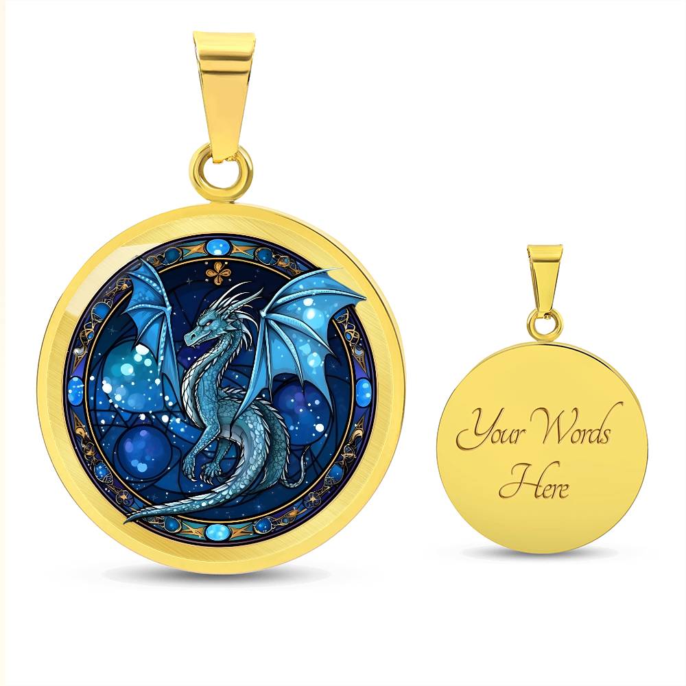 Blue Dragon - Luxury Graphic Circle Necklace