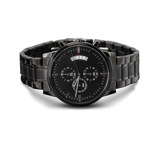 King Customizable Black Chronograph Watch - Personalized