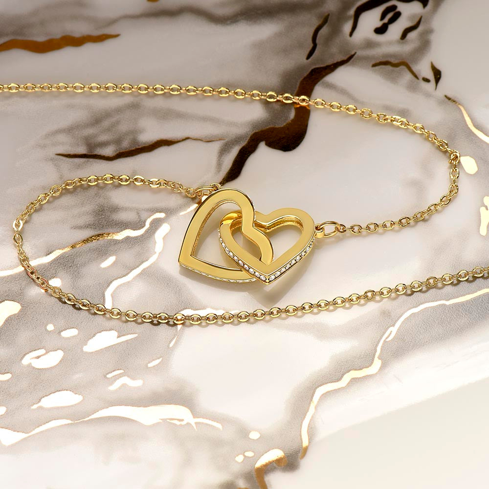 Interlocking Hearts Necklace - To My Daughter, Never Feel That You Are Alone