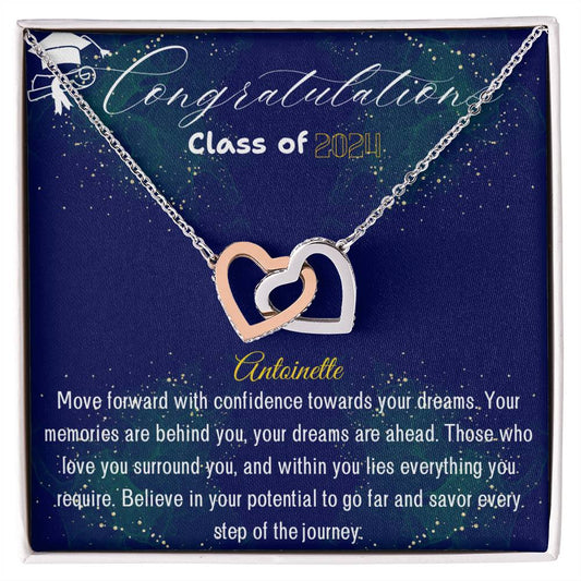 Interlocking Hearts Necklace - Congratulations Class of 2024