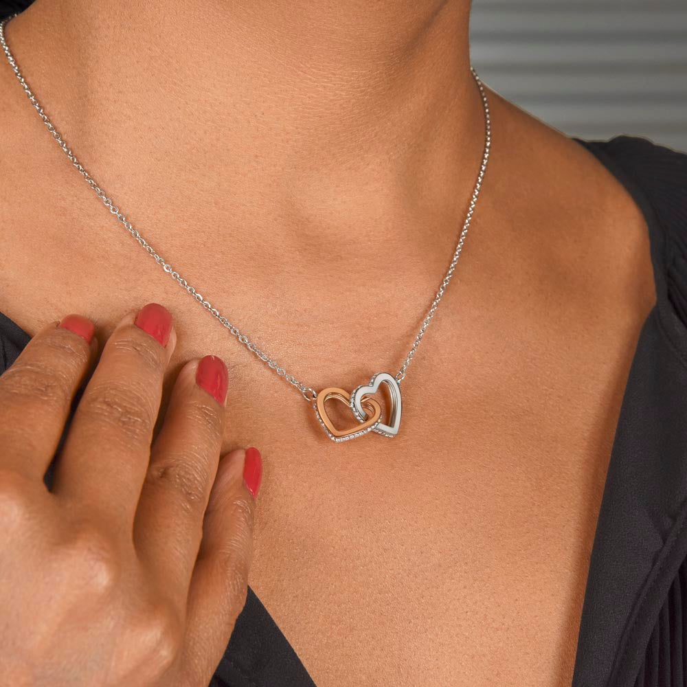 Interlocking Hearts Necklace - To My Daughter, Never Feel That You Are Alone