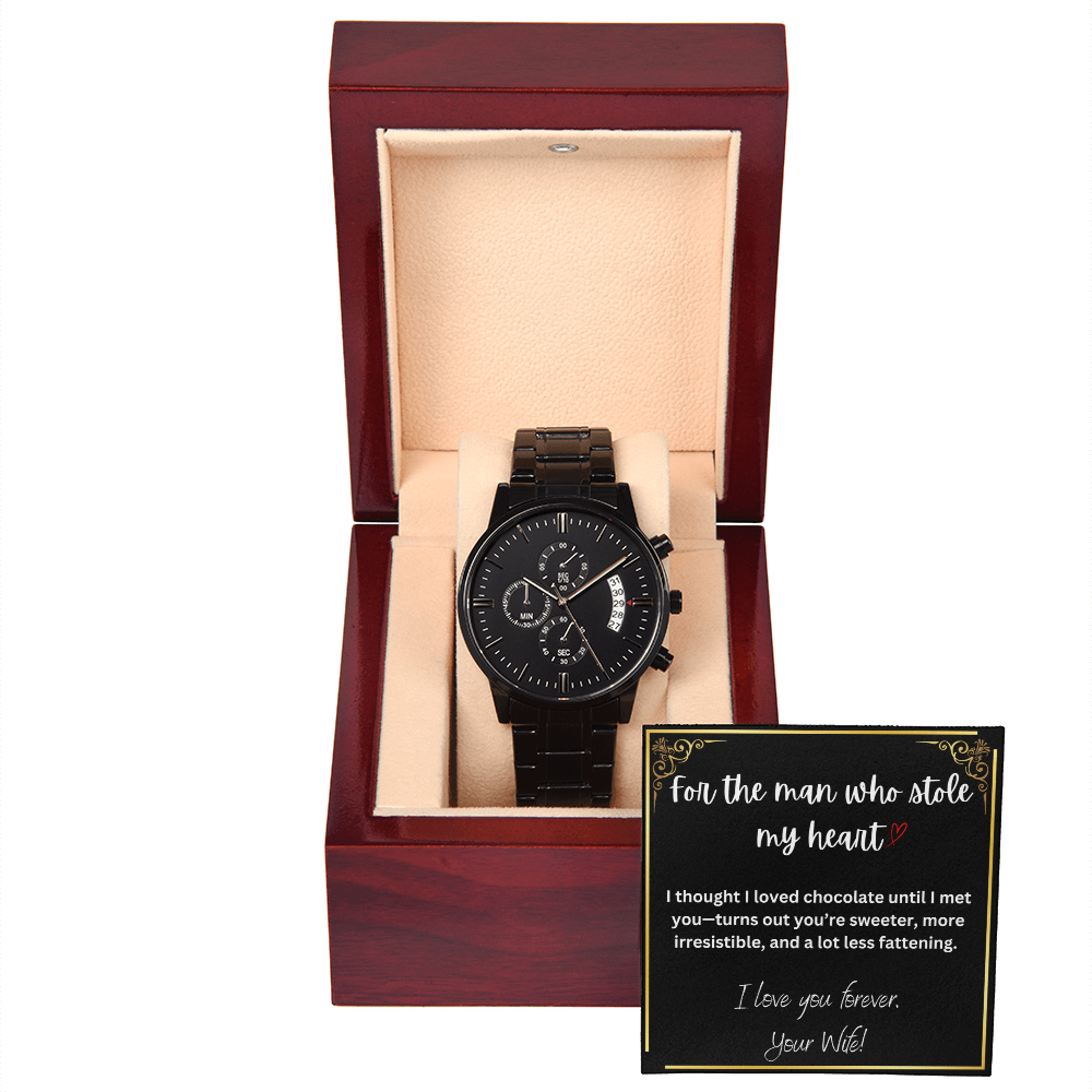 Men's Black Chronograph Watch