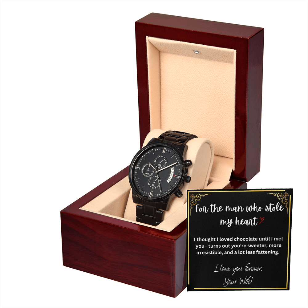 Men's Black Chronograph Watch