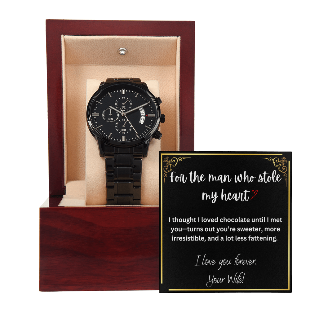 Men's Black Chronograph Watch