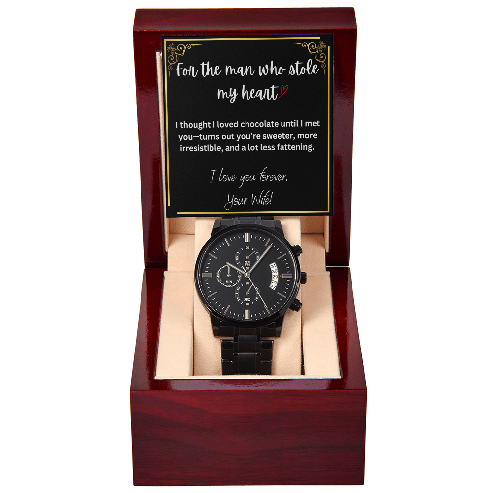 Men's Black Chronograph Watch