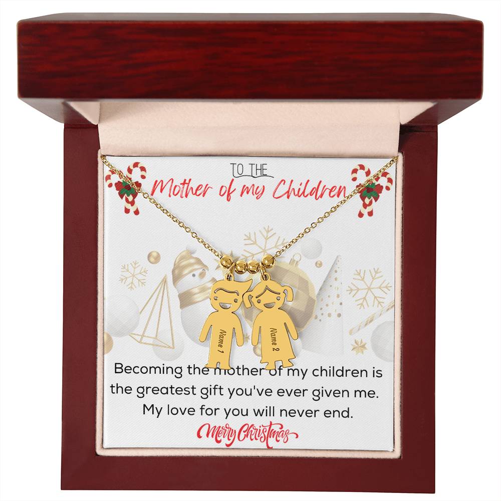 Kids Charm Necklace - To the Mother of My Children, Christmas